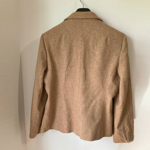 Vintage Tan Wool blend Blazer The Villager 16 Classic Style Spring Fall Jacket L - Picture 5 of 7